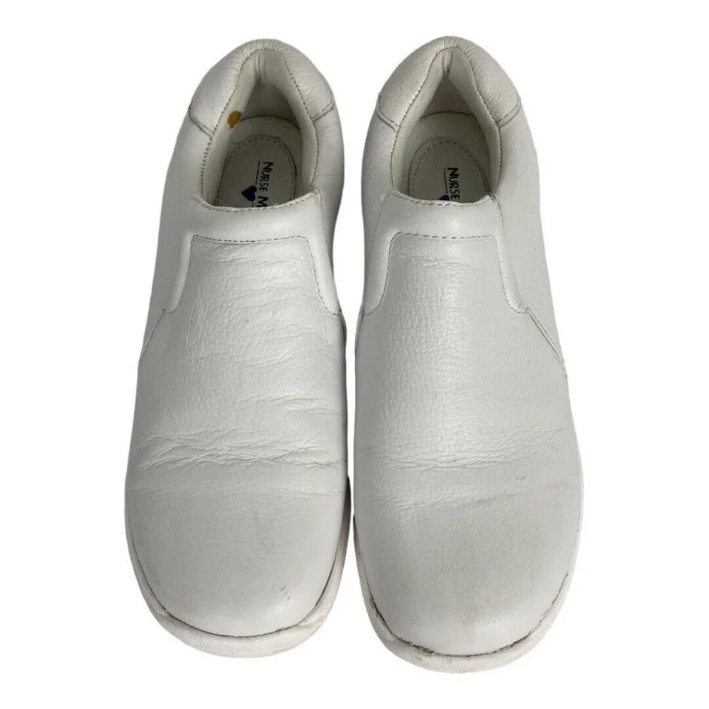 Nurse Mates Women's Slip-On Dove Slip-Resistant Work Shoes White Size 7.5M